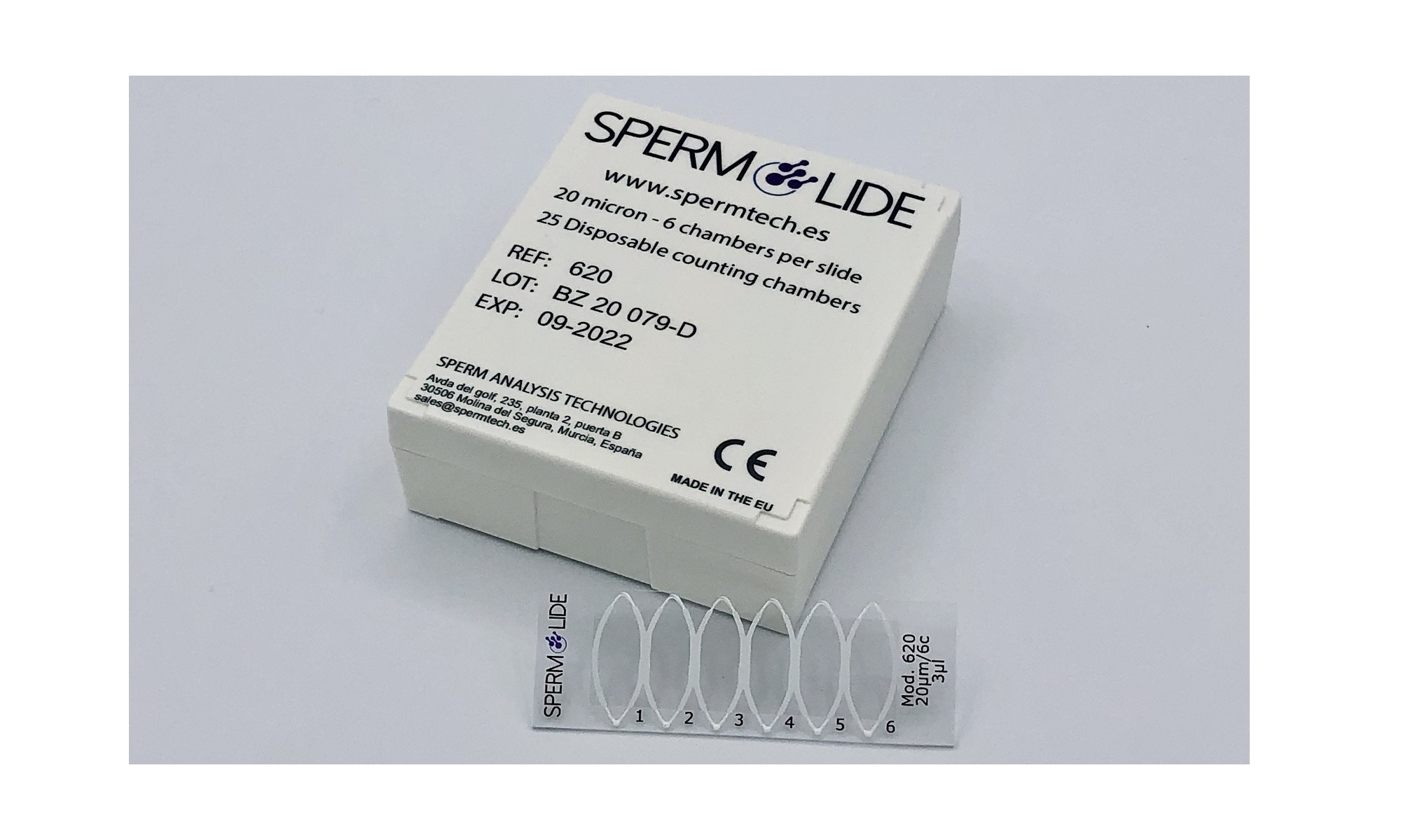 Spermlide — cámara de conteo seminal